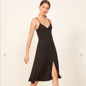 Reformation Casey Dress, Black Midi Dress